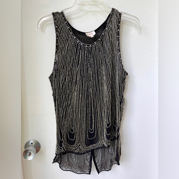 Parker Beaded Art Deco Tank size S - Picture 3 of 10